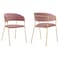 Armen Living Nara Modern Pink Velvet and Gold Metal Leg Dining Room Chairs, PK2 LCNRSIGLPNK - alternate 1